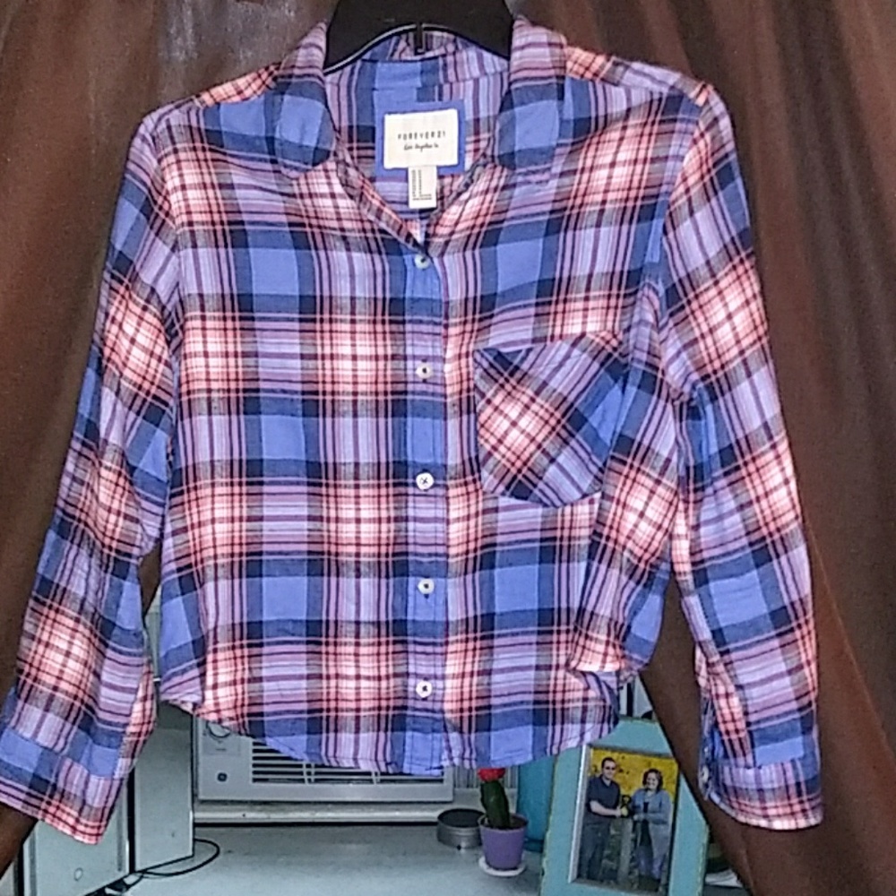 Crop top plaid top